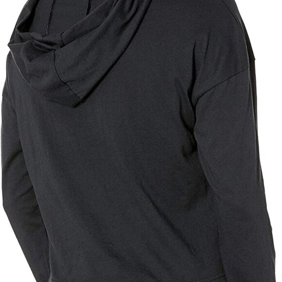 Under Armour Womens Logo Taped Cropped Hoodie Black/White - Picture 3 of 3